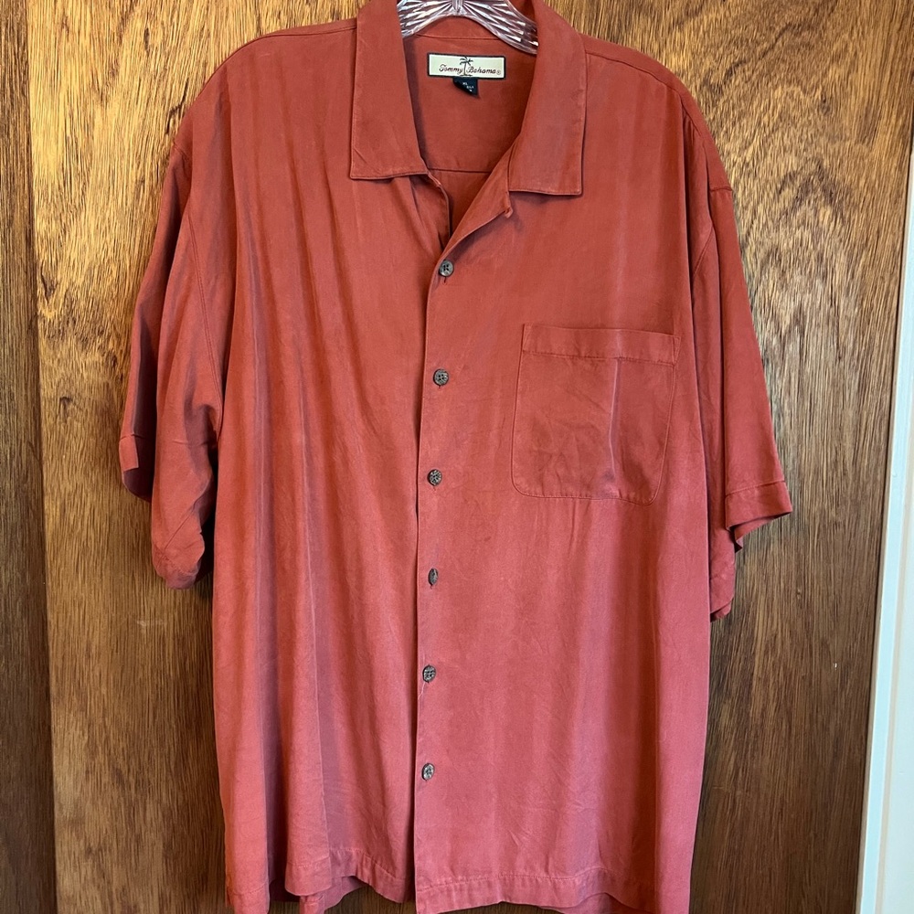 Tommy Bahama Men’s Casual Button Down Shirt Burnt Orange Men’s XL